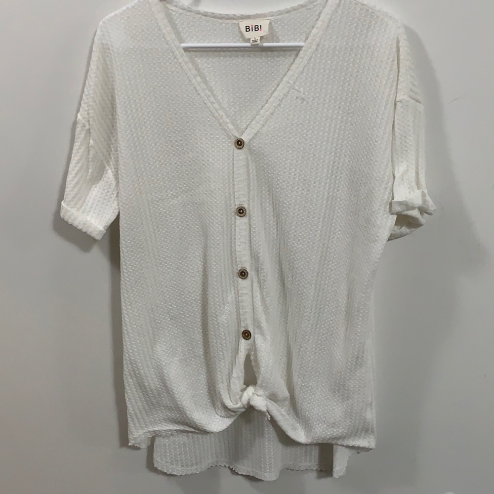 Women’s Bibi button up cardigan tie at bottom Sz L